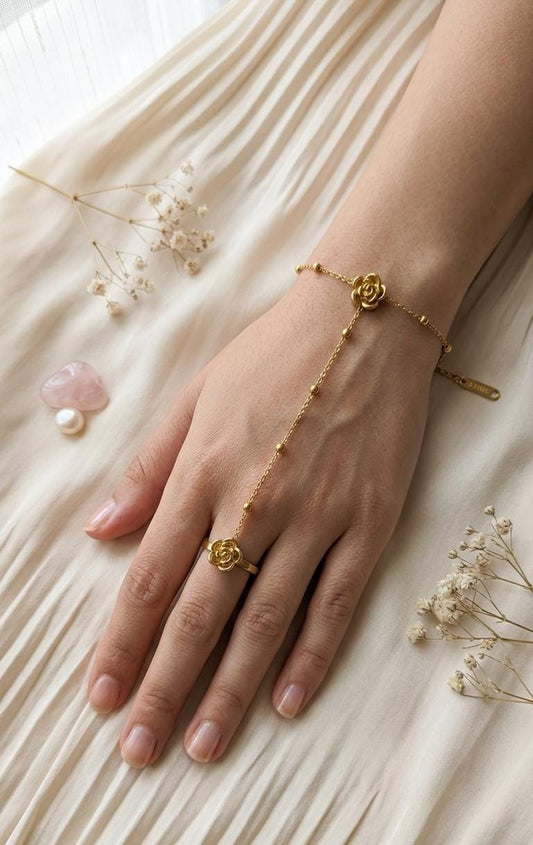 Elegant Hand Chain Bracelet Ring