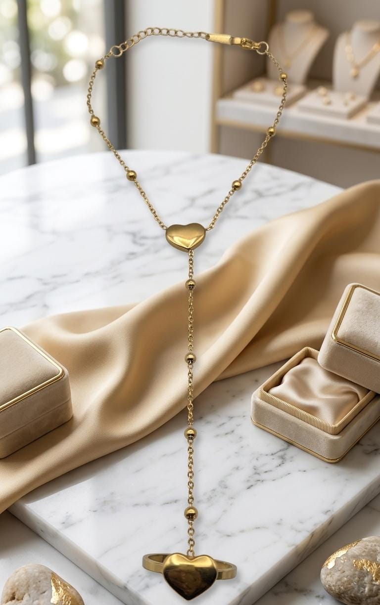 Elegant Hand Chain Bracelet Ring