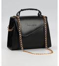 Black Top Handle Chain Bag