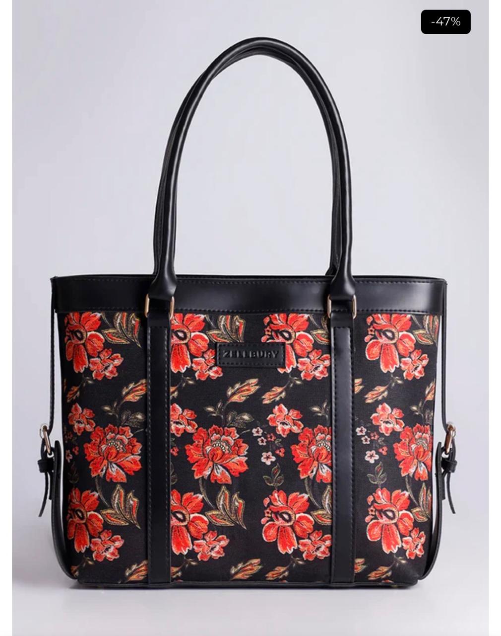 Floral Print Tote Bag