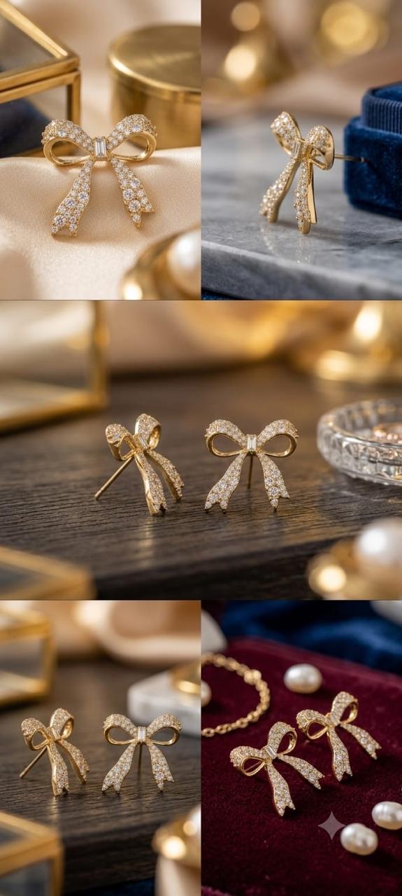 Elegant Bow Stud Earrings