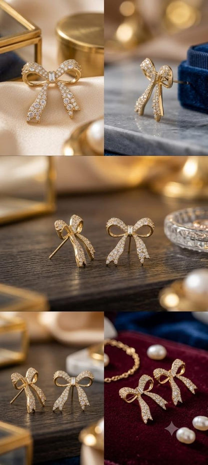 Elegant Bow Stud Earrings