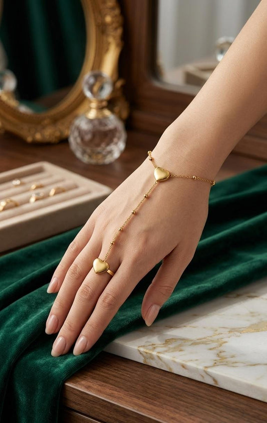 Elegant Hand Chain Bracelet Ring